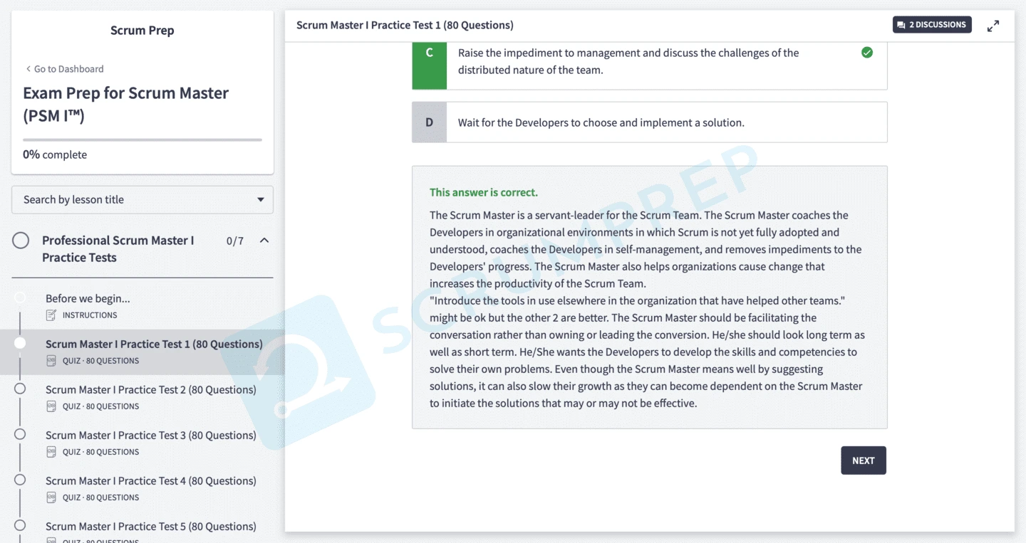 PSM I Quiz Question 3 Explanation