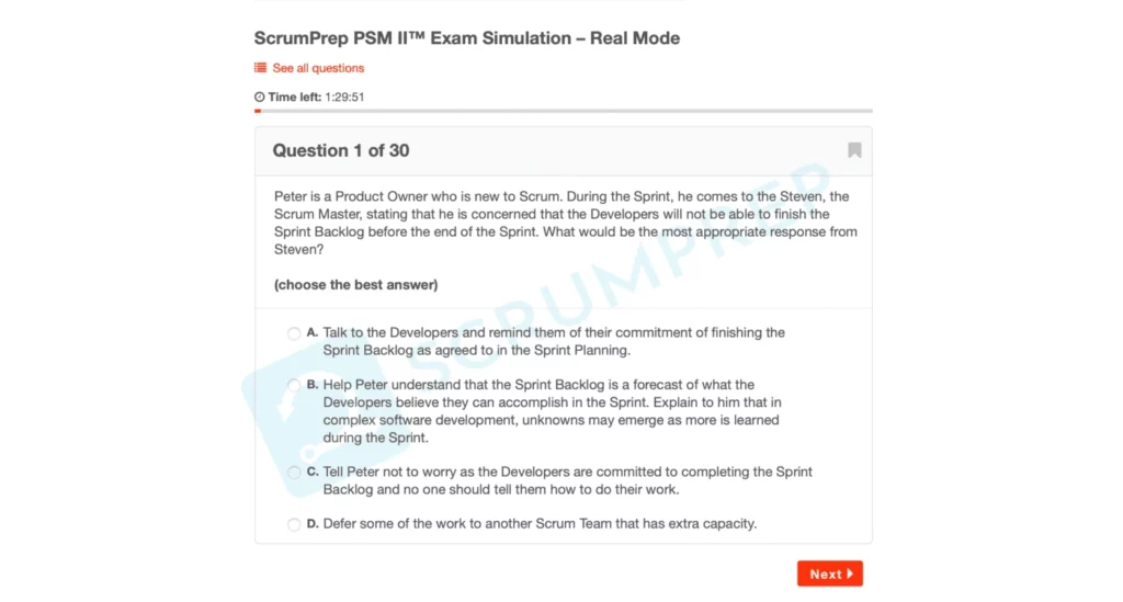 PSM II Exam Simulation