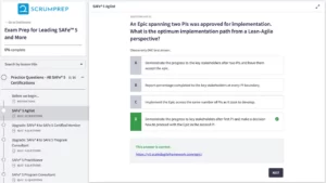 SAFe (SA) Practice Test Screenshot 03