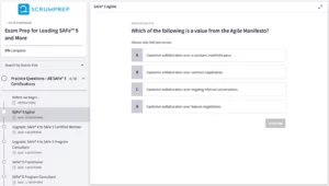 SAFe (SA) Practice Test Screenshot 04