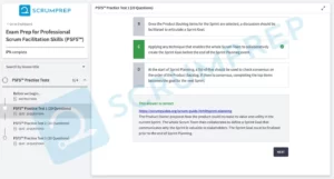 PSFS Practice Test Screenshot 13b