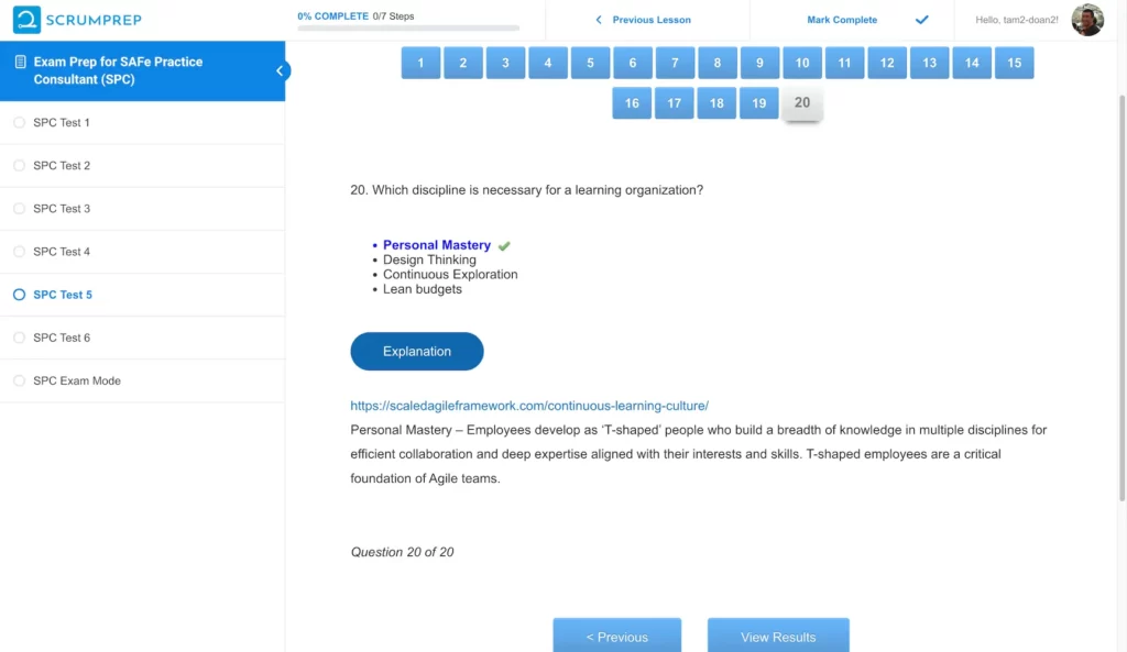 SPC Practice Question - ScrumPrep