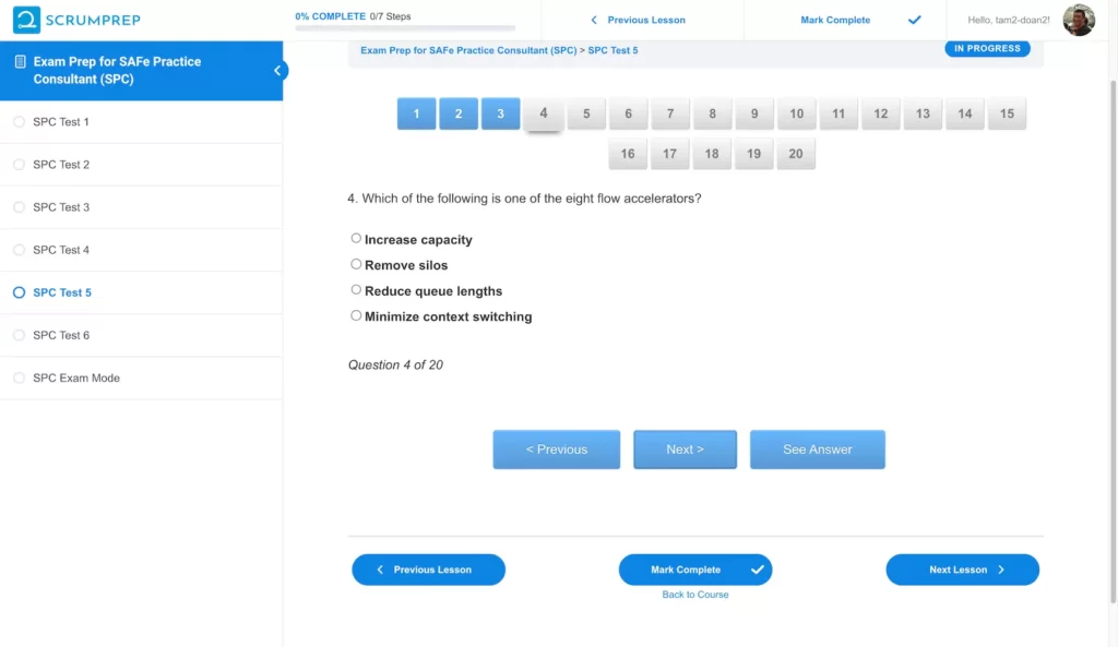 SPC Practice Question - ScrumPrep