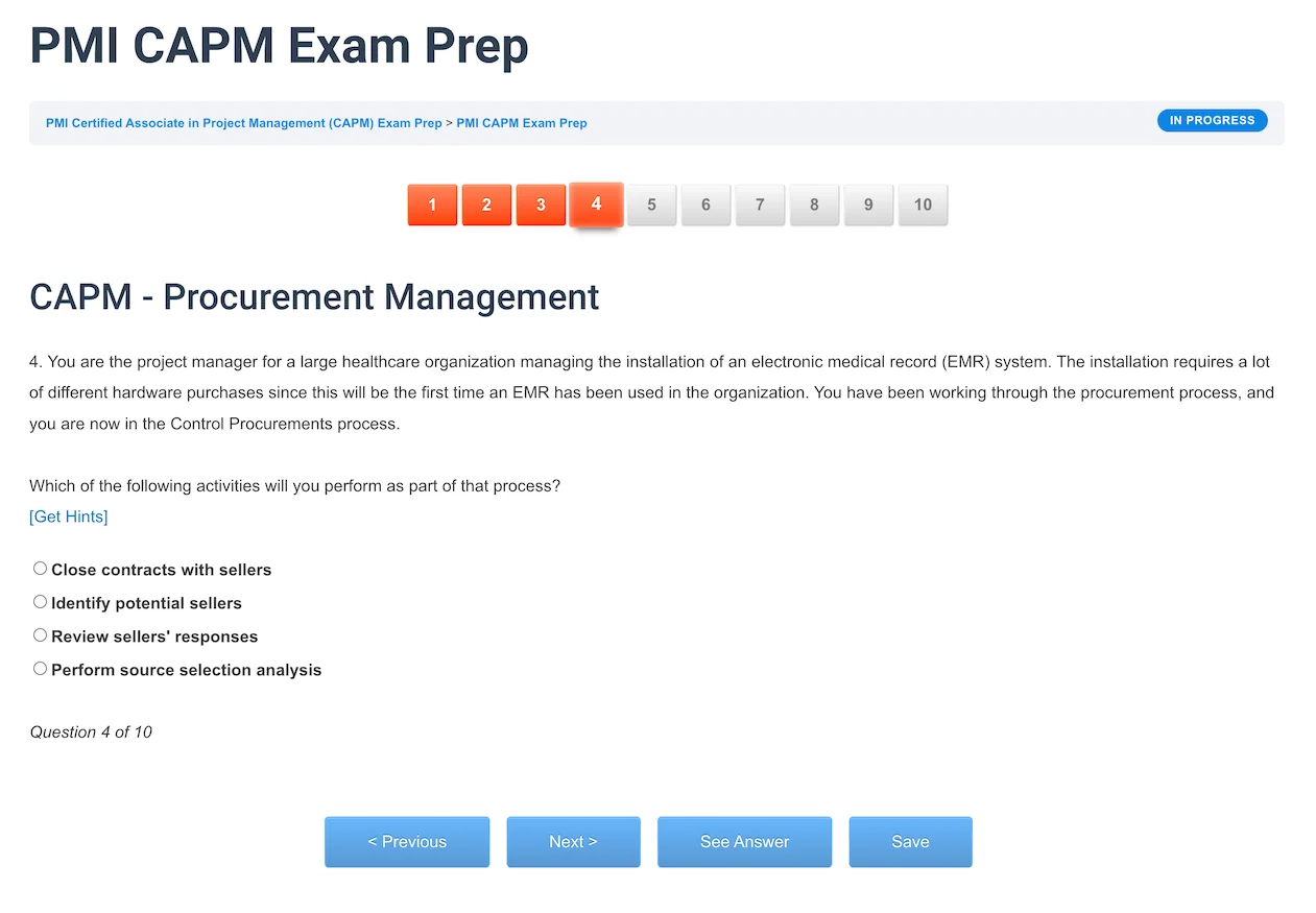 CAPM Test Question - ScrumPrep