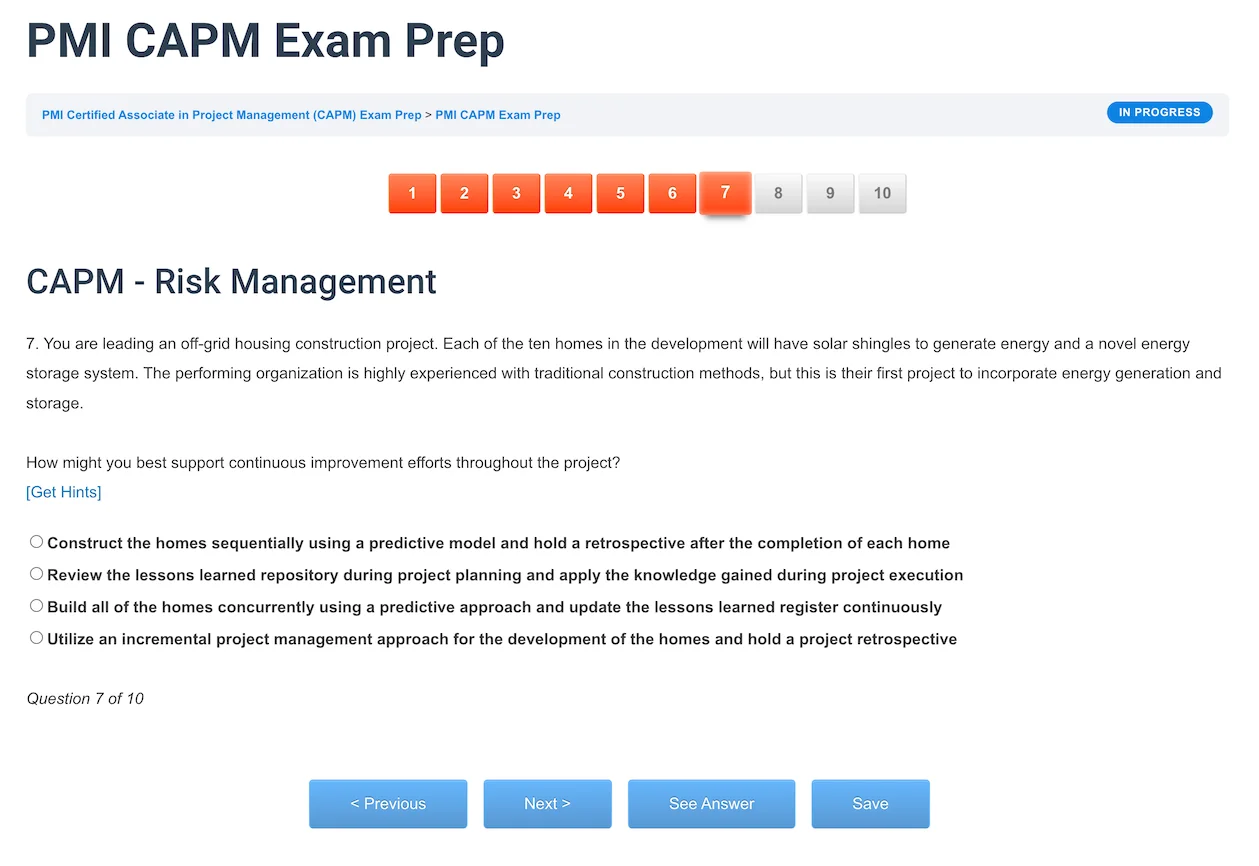 CAPM Test Question - ScrumPrep