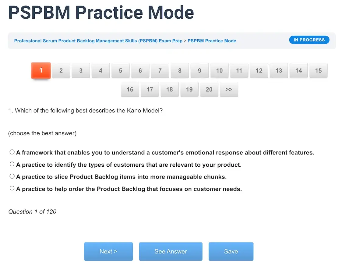 PSPBM Practice Question - ScrumPrep