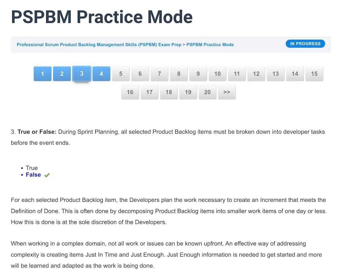 PSPBM Practice Question - ScrumPrep