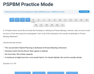 PSPBM Practice Question - ScrumPrep