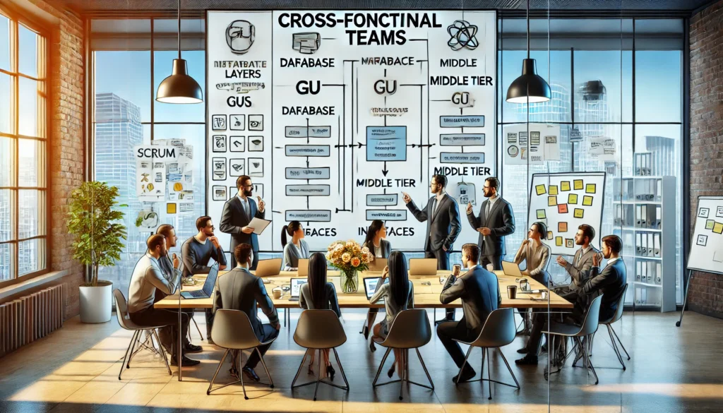 Cross-functional teams are optimized to work on one technical layer of a system only