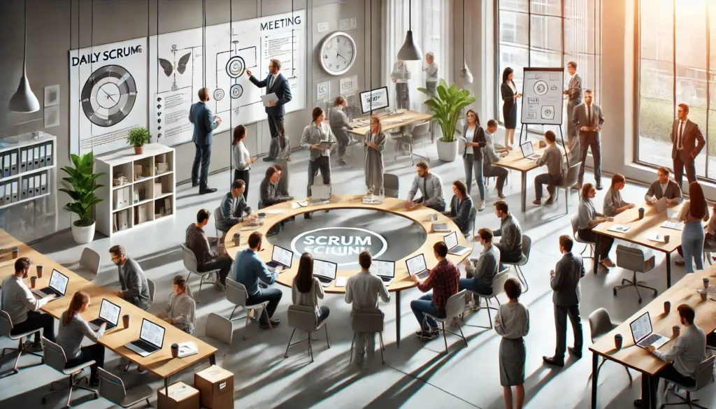 How is management that is external to the Scrum Team involved in the Daily Scrum
