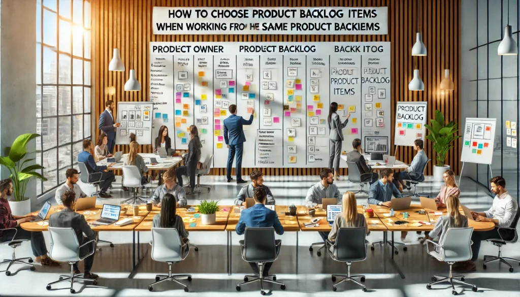 How should Product Backlog items be chosen when multiple Scrum Teams work from the same Product Backlog
