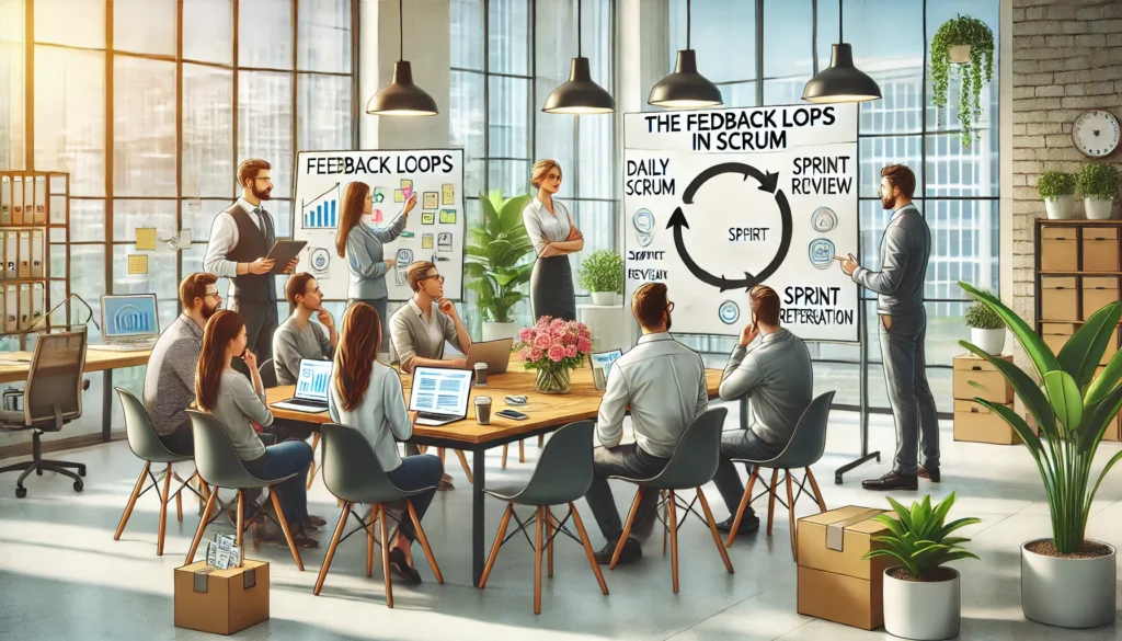 Which three of the following are feedback loops in Scrum
