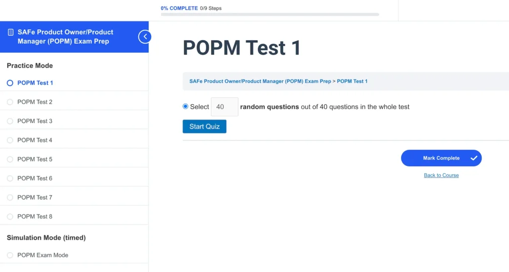 POPM Exam Question Screenshot 01