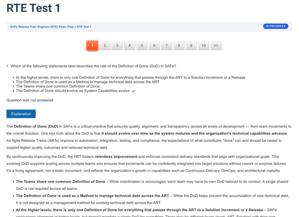RTE Exam Question Screenshot 03