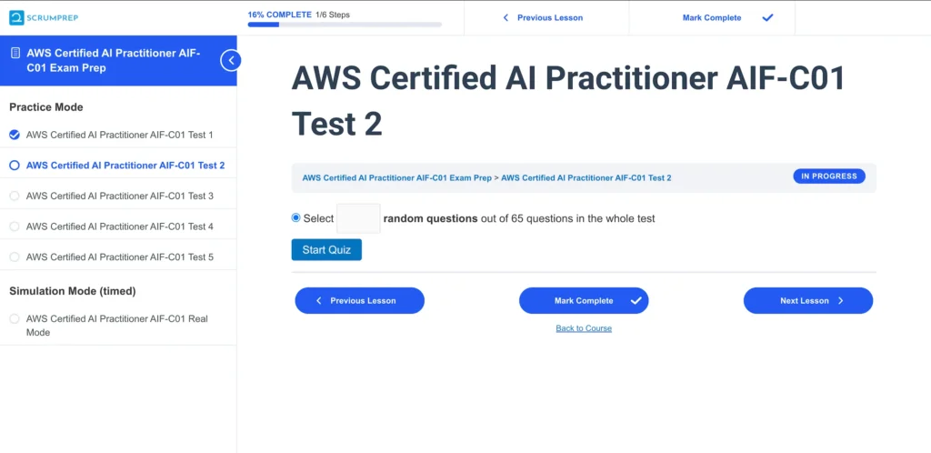AWS Certified AI Practitioner AIF-C01 Test 2-1