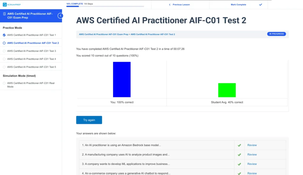 AWS Certified AI Practitioner AIF-C01 Test 2-10