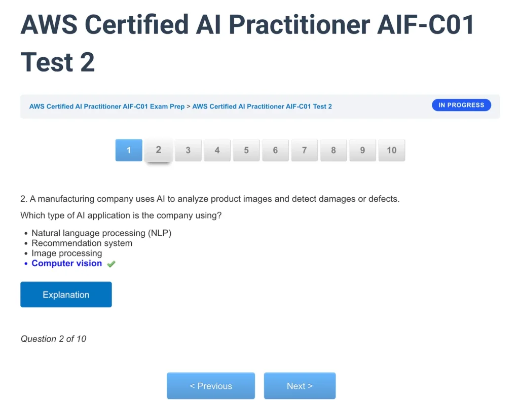 AWS Certified AI Practitioner AIF-C01 Test 2-6