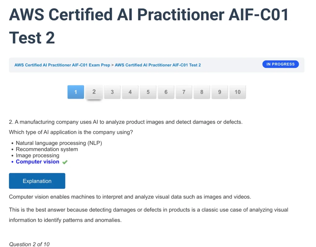 AWS Certified AI Practitioner AIF-C01 Test 2-7