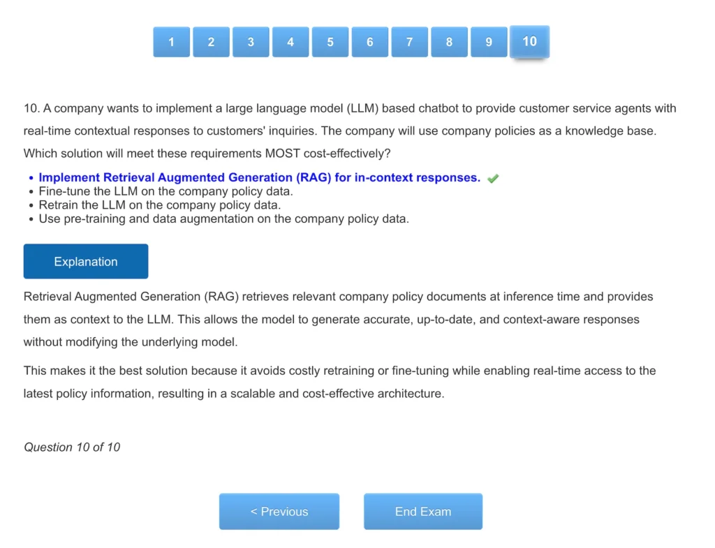 AWS Certified AI Practitioner AIF-C01 Test 2-9