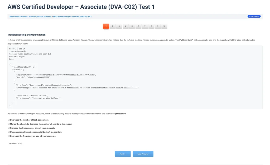 AWS Certified Developer – Associate (DVA-C02) Screenshot 2